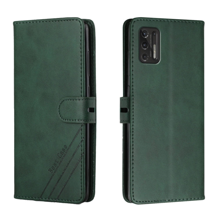 For Motorola Moto G Stylus 2021 Stitching Style 2-Color Cow Texture Horizontal Flip PU Leather Case with Holder & Card Slot & Lanyard
