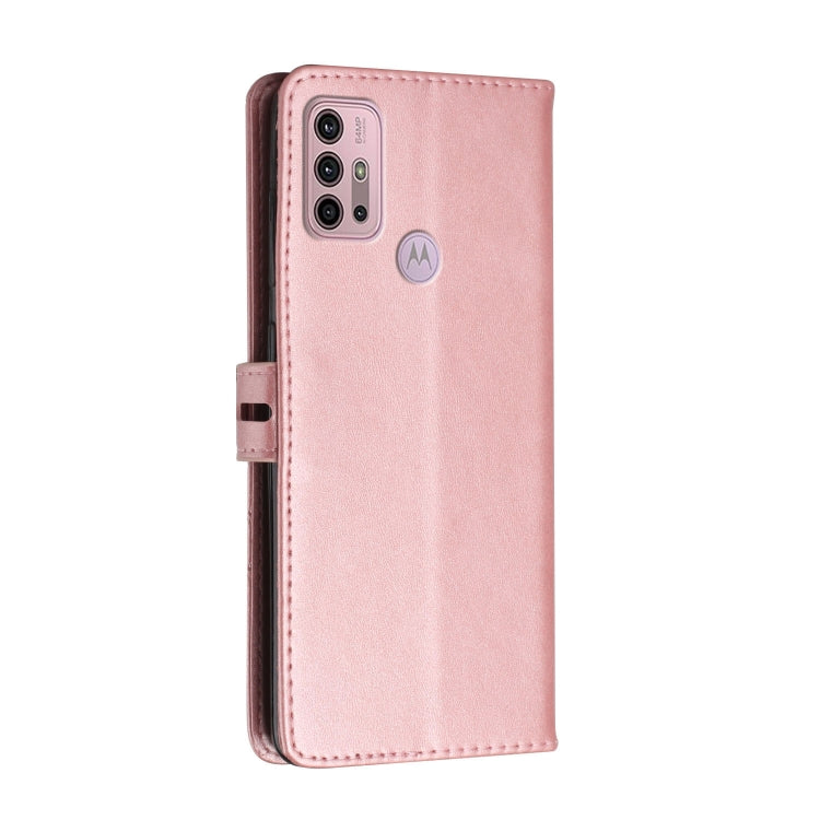 For Motorola Moto G10 / G30 Stitching Style 2-Color Cow Texture Horizontal Flip PU Leather Case with Holder & Card Slot & Lanyard