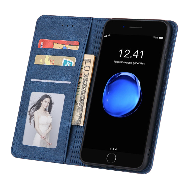 Skin Feel Pressure Line Magnetic Horizontal Flip Leather Case with Holder & Card Slot & Wallet & Photo Frame For iPhone 6 / 6s