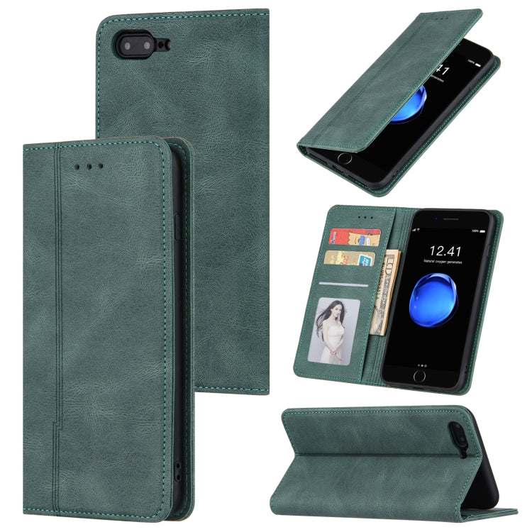 Skin Feel Pressure Line Magnetic Horizontal Flip Leather Case with Holder & Card Slot & Wallet & Photo Frame For iPhone 6 / 6s