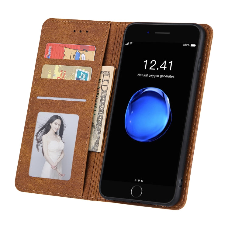 Skin Feel Pressure Line Magnetic Horizontal Flip Leather Case with Holder & Card Slot & Wallet & Photo Frame For iPhone 6 / 6s