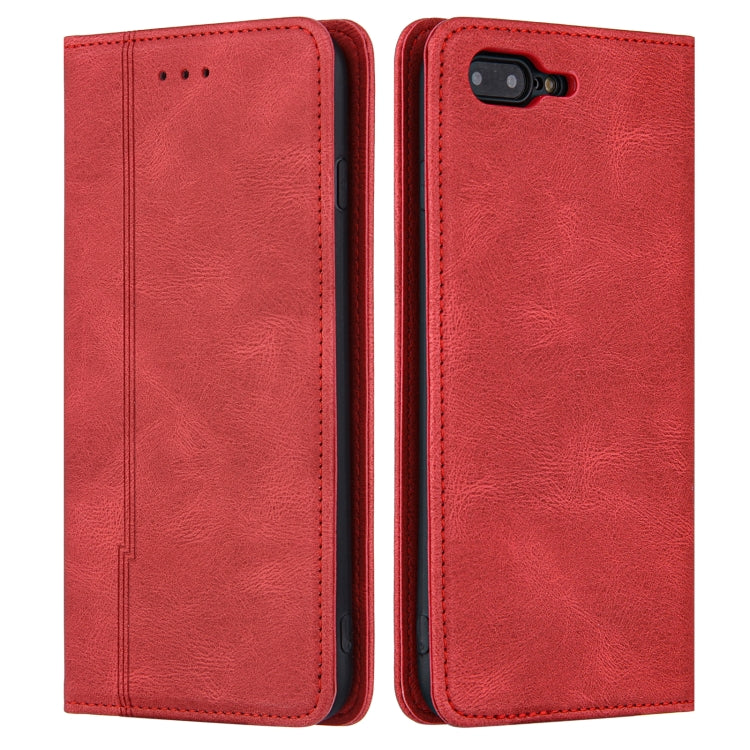 Skin Feel Pressure Line Magnetic Horizontal Flip Leather Case with Holder & Card Slot & Wallet & Photo Frame For iPhone 7 / 8 / SE(2020)