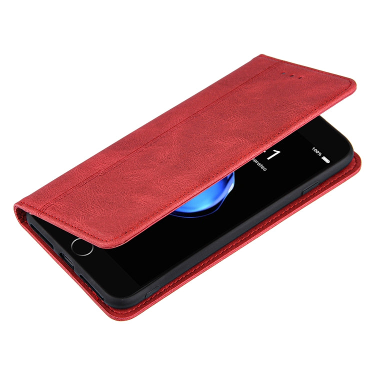 Skin Feel Pressure Line Magnetic Horizontal Flip Leather Case with Holder & Card Slot & Wallet & Photo Frame For iPhone 7 / 8 / SE(2020)