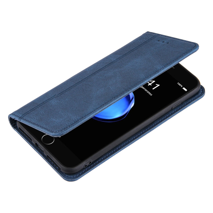 Skin Feel Pressure Line Magnetic Horizontal Flip Leather Case with Holder & Card Slot & Wallet & Photo Frame For iPhone 7 Plus / 8 Plus