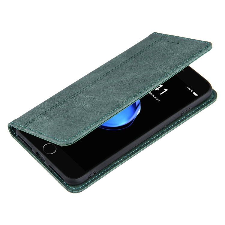 Skin Feel Pressure Line Magnetic Horizontal Flip Leather Case with Holder & Card Slot & Wallet & Photo Frame For iPhone 7 Plus / 8 Plus