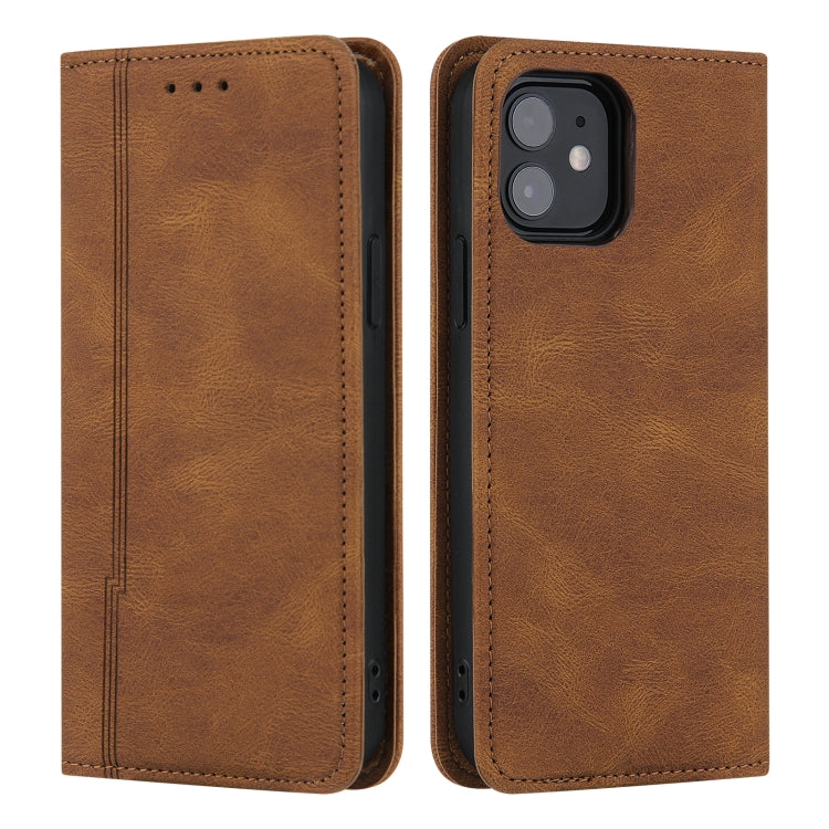 For iPhone 11 Skin Feel Pressure Line Magnetic Horizontal Flip Leather Case with Holder & Card Slot & Wallet & Photo Frame