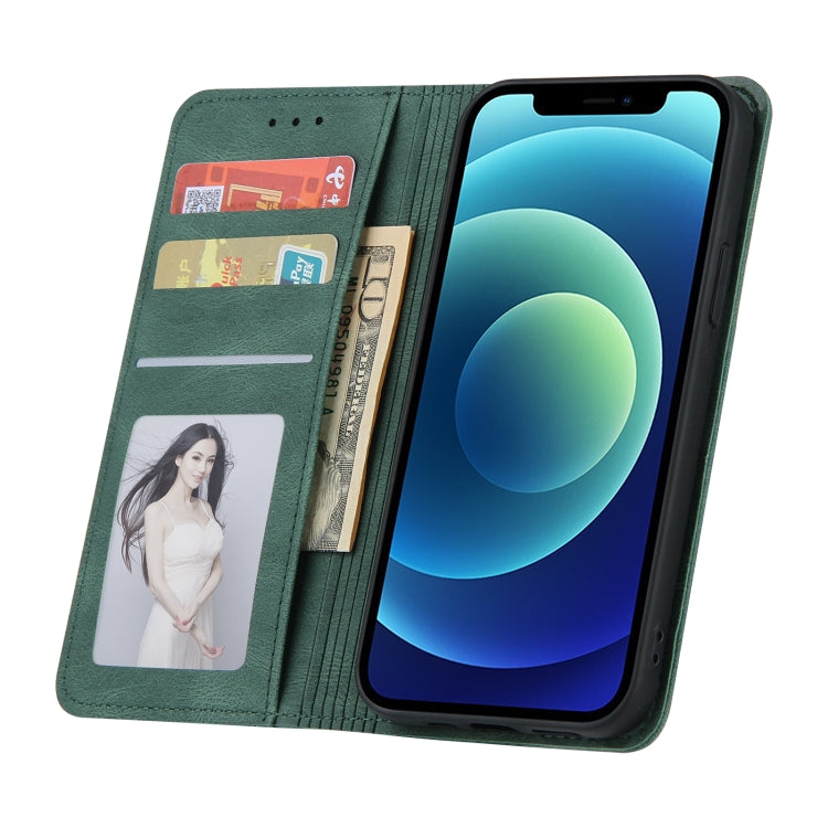 For iPhone 11 Pro Max Skin Feel Pressure Line Magnetic Horizontal Flip Leather Case with Holder & Card Slot & Wallet & Photo Frame