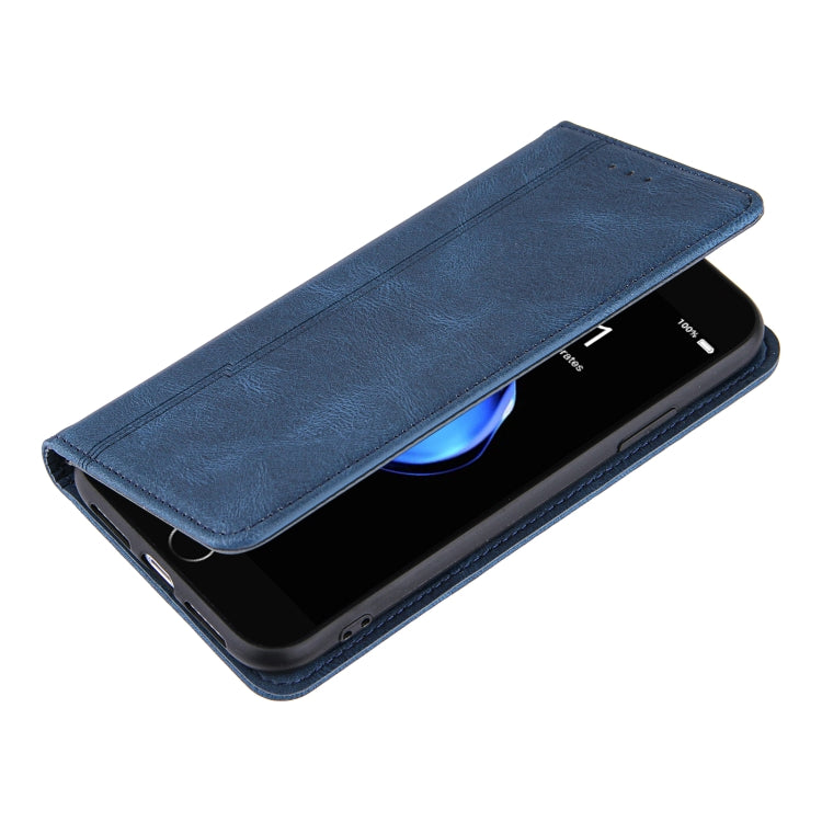 For iPhone X / XS Skin Feel Pressure Line Magnetic Horizontal Flip Leather Case with Holder & Card Slot & Wallet & Photo Frame