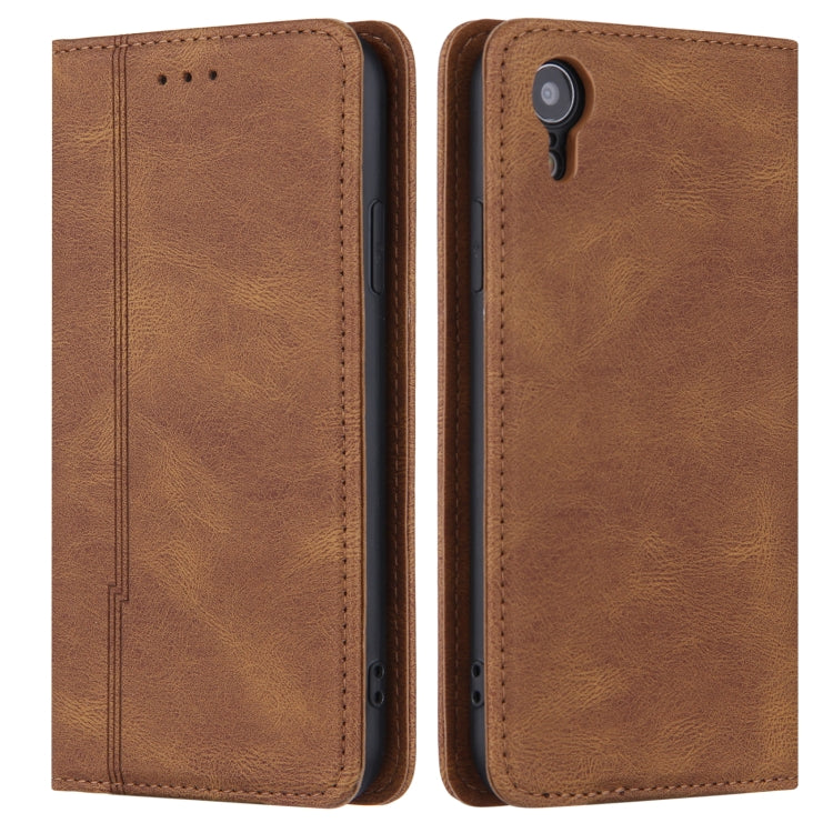 For iPhone XR Skin Feel Pressure Line Magnetic Horizontal Flip Leather Case with Holder & Card Slot & Wallet & Photo Frame