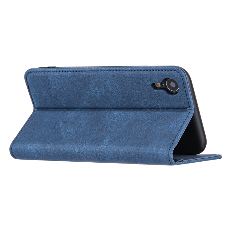 For iPhone XS Max Skin Feel Pressure Line Magnetic Horizontal Flip Leather Case with Holder & Card Slot & Wallet & Photo Frame