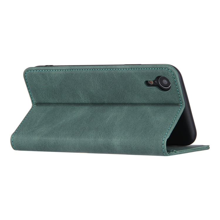 For iPhone XS Max Skin Feel Pressure Line Magnetic Horizontal Flip Leather Case with Holder & Card Slot & Wallet & Photo Frame