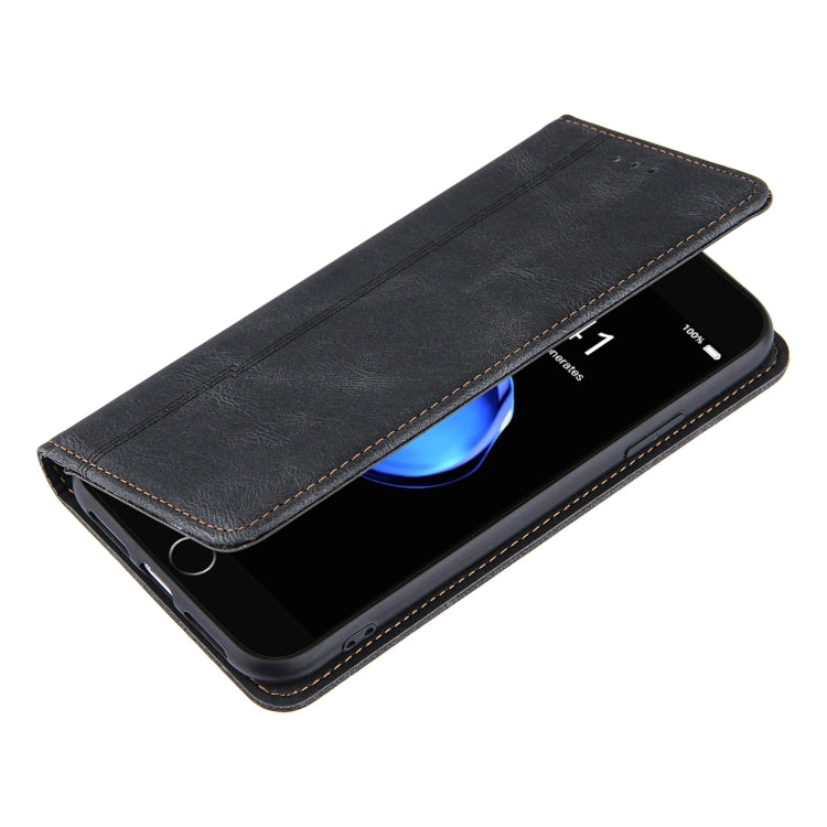 For iPhone XS Max Skin Feel Pressure Line Magnetic Horizontal Flip Leather Case with Holder & Card Slot & Wallet & Photo Frame