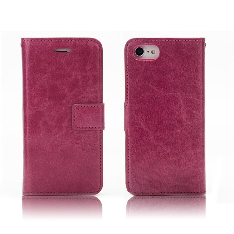 For iPhone SE 2022 / SE 2020 / 8 / 7 Crazy Horse Texture Detachable Magnetic Back Cover Horizontal Flip Leather Case with Holder & Card Slots & Photo Frame & Wallet