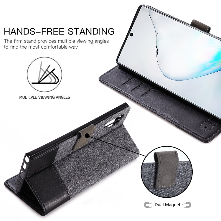 For Galaxy Note 10 Pro MUXMA MX102 Horizontal Flip Canvas Leather Case with Stand & Card Slot & Wallet Function