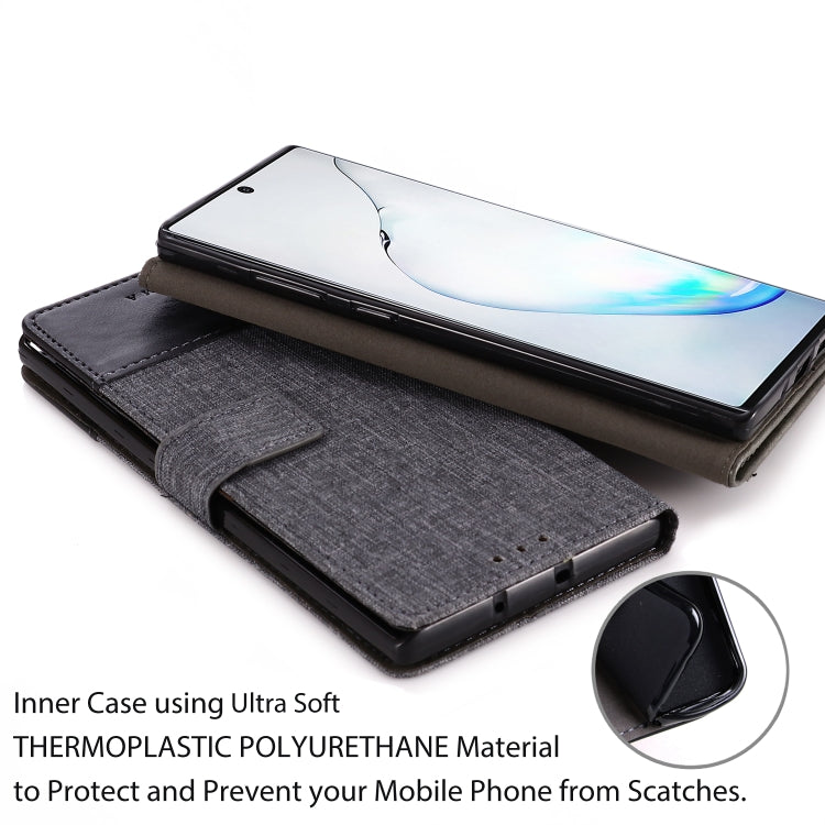 For Galaxy Note 10 Pro MUXMA MX102 Horizontal Flip Canvas Leather Case with Stand & Card Slot & Wallet Function