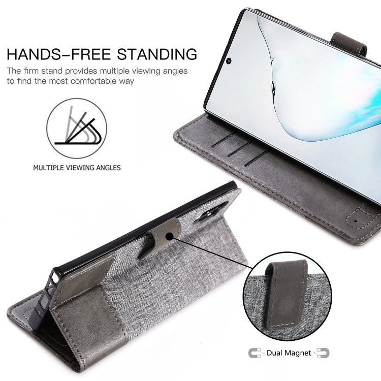 For Galaxy Note 10 Pro MUXMA MX102 Horizontal Flip Canvas Leather Case with Stand & Card Slot & Wallet Function