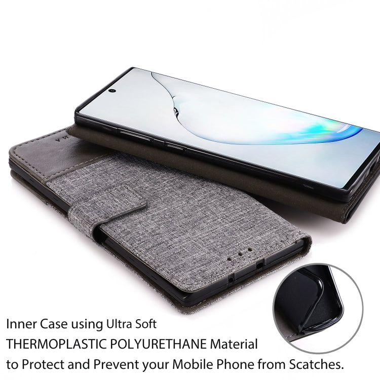 For Galaxy Note 10 Pro MUXMA MX102 Horizontal Flip Canvas Leather Case with Stand & Card Slot & Wallet Function