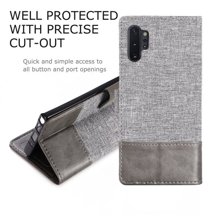 For Galaxy Note 10 Pro MUXMA MX102 Horizontal Flip Canvas Leather Case with Stand & Card Slot & Wallet Function