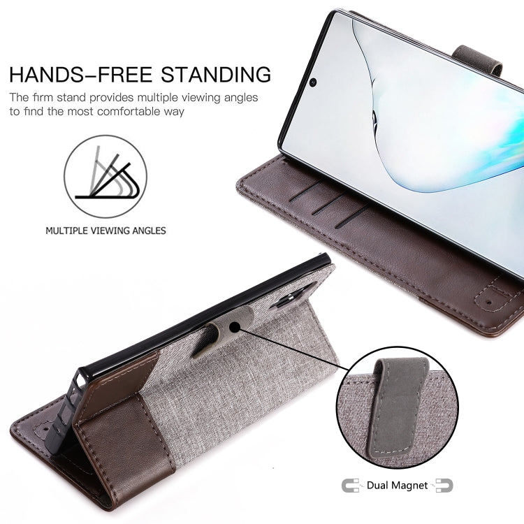 For Galaxy Note 10 Pro MUXMA MX102 Horizontal Flip Canvas Leather Case with Stand & Card Slot & Wallet Function