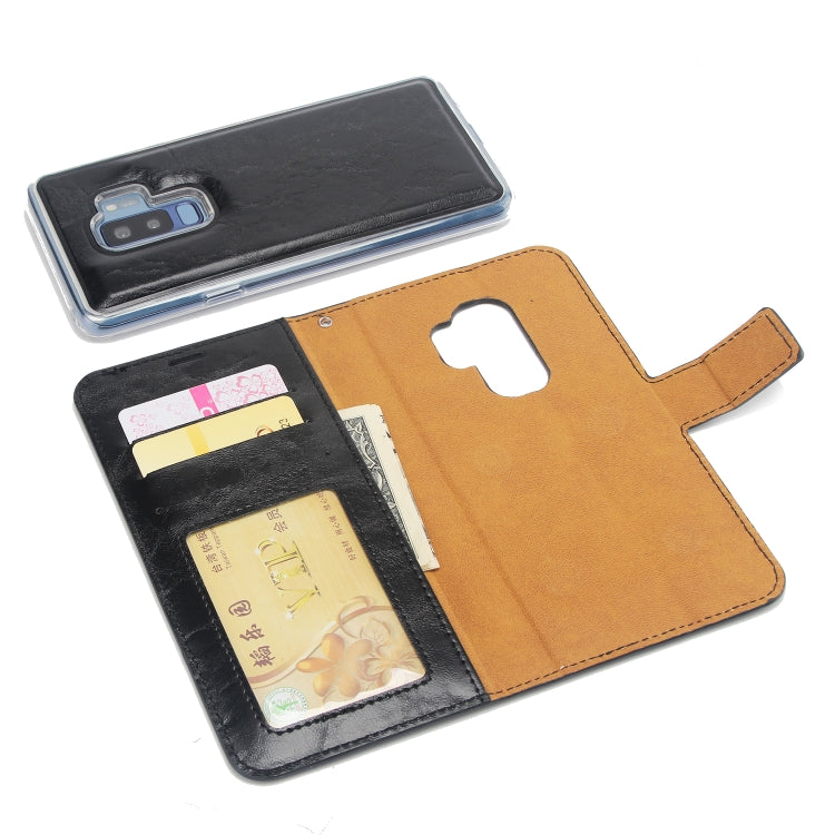 For Samsung Galaxy S9+ Crazy Horse Texture Detachable Magnetic Back Cover Horizontal Flip Leather Case with Holder & Card Slots & Photo Frame & Wallet