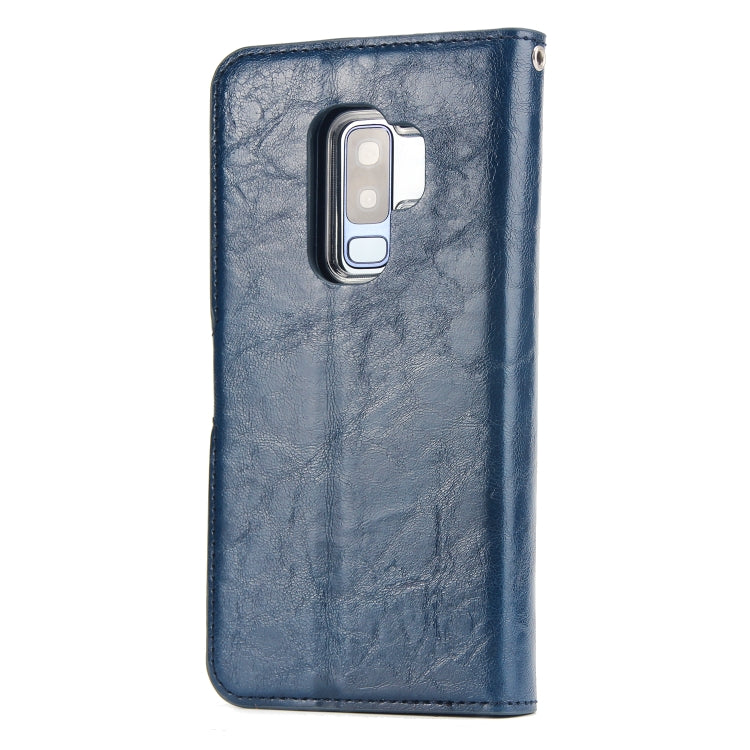 For Samsung Galaxy S9+ Crazy Horse Texture Detachable Magnetic Back Cover Horizontal Flip Leather Case with Holder & Card Slots & Photo Frame & Wallet
