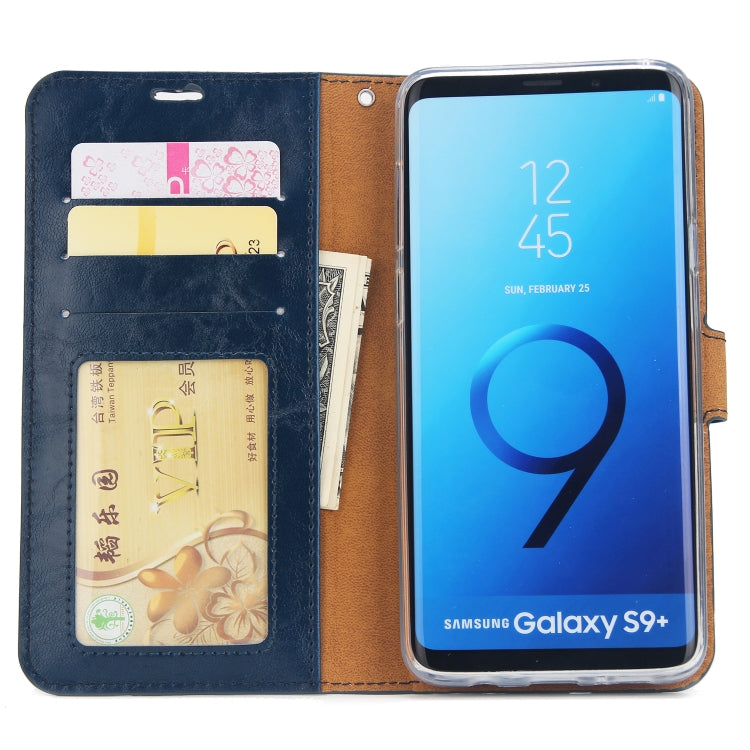 For Samsung Galaxy S9+ Crazy Horse Texture Detachable Magnetic Back Cover Horizontal Flip Leather Case with Holder & Card Slots & Photo Frame & Wallet