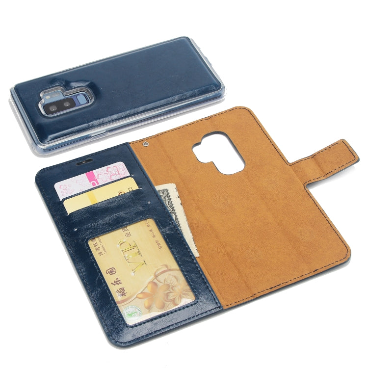 For Samsung Galaxy S9+ Crazy Horse Texture Detachable Magnetic Back Cover Horizontal Flip Leather Case with Holder & Card Slots & Photo Frame & Wallet