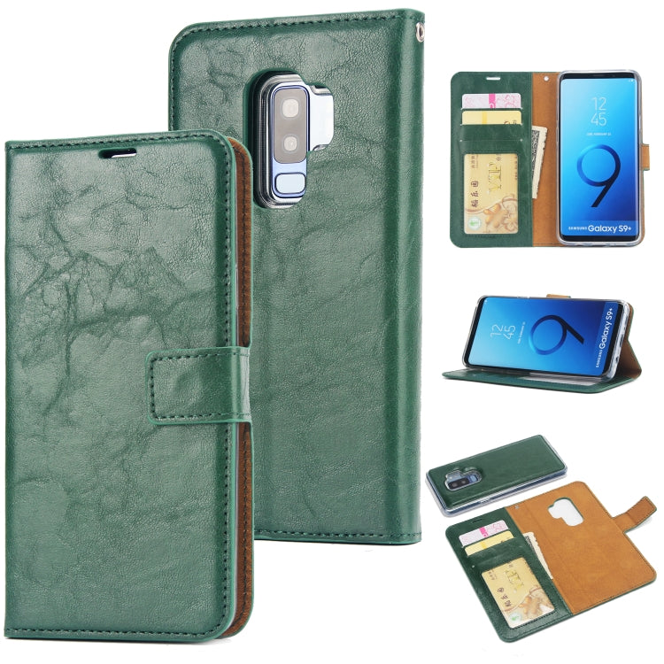 For Samsung Galaxy S9+ Crazy Horse Texture Detachable Magnetic Back Cover Horizontal Flip Leather Case with Holder & Card Slots & Photo Frame & Wallet