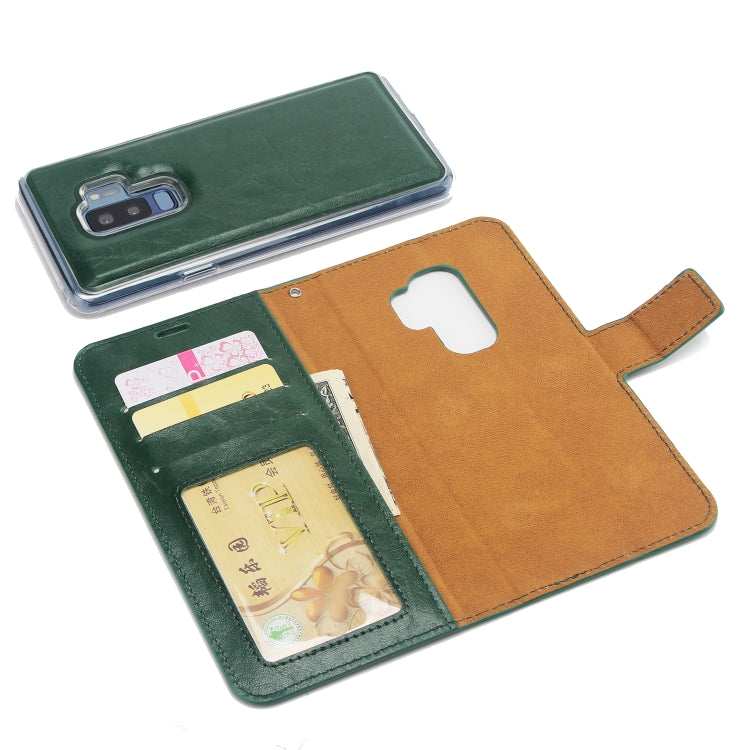 For Samsung Galaxy S9+ Crazy Horse Texture Detachable Magnetic Back Cover Horizontal Flip Leather Case with Holder & Card Slots & Photo Frame & Wallet