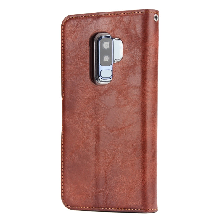 For Samsung Galaxy S9+ Crazy Horse Texture Detachable Magnetic Back Cover Horizontal Flip Leather Case with Holder & Card Slots & Photo Frame & Wallet