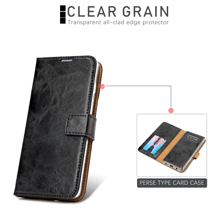 For Samsung Galaxy S10+ Crazy Horse Texture Detachable Magnetic Back Cover Horizontal Flip Leather Case with Holder & Card Slots & Photo Frame & Wallet