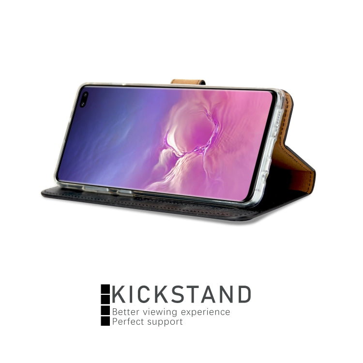 For Samsung Galaxy S10+ Crazy Horse Texture Detachable Magnetic Back Cover Horizontal Flip Leather Case with Holder & Card Slots & Photo Frame & Wallet
