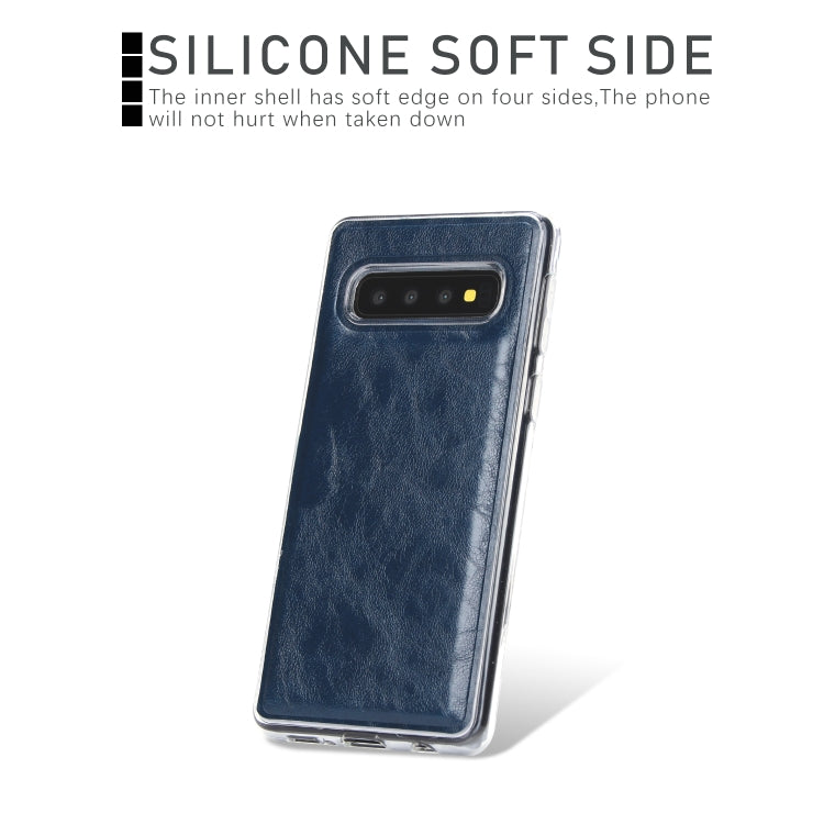 For Samsung Galaxy S10+ Crazy Horse Texture Detachable Magnetic Back Cover Horizontal Flip Leather Case with Holder & Card Slots & Photo Frame & Wallet