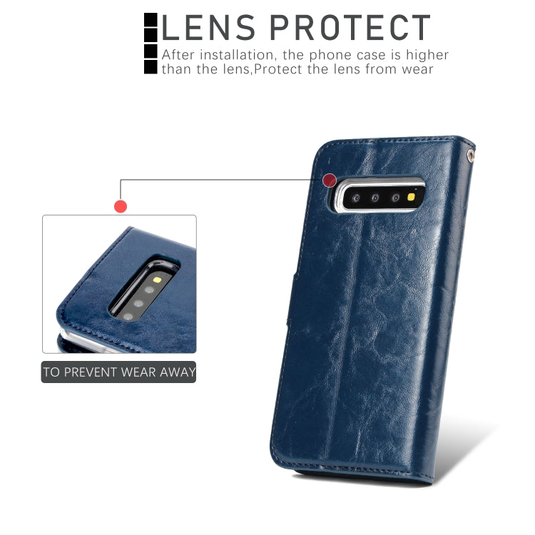 For Samsung Galaxy S10+ Crazy Horse Texture Detachable Magnetic Back Cover Horizontal Flip Leather Case with Holder & Card Slots & Photo Frame & Wallet