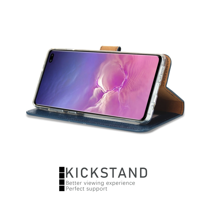 For Samsung Galaxy S10+ Crazy Horse Texture Detachable Magnetic Back Cover Horizontal Flip Leather Case with Holder & Card Slots & Photo Frame & Wallet