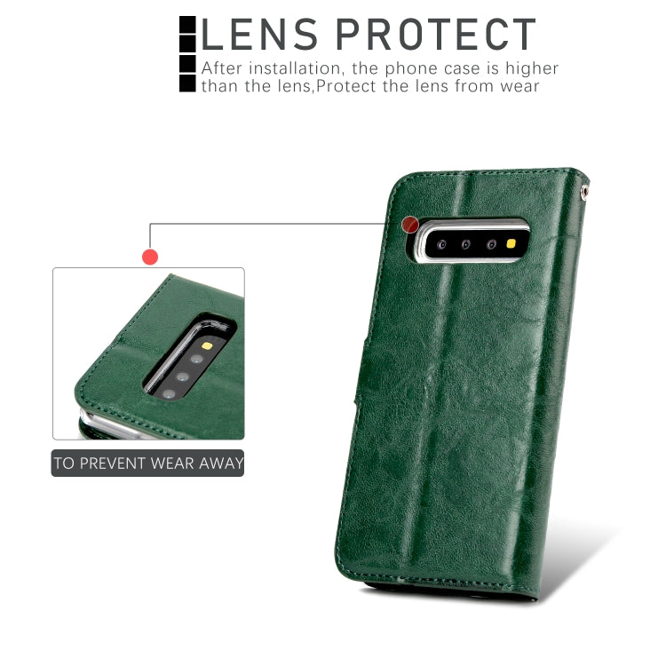 For Samsung Galaxy S10+ Crazy Horse Texture Detachable Magnetic Back Cover Horizontal Flip Leather Case with Holder & Card Slots & Photo Frame & Wallet
