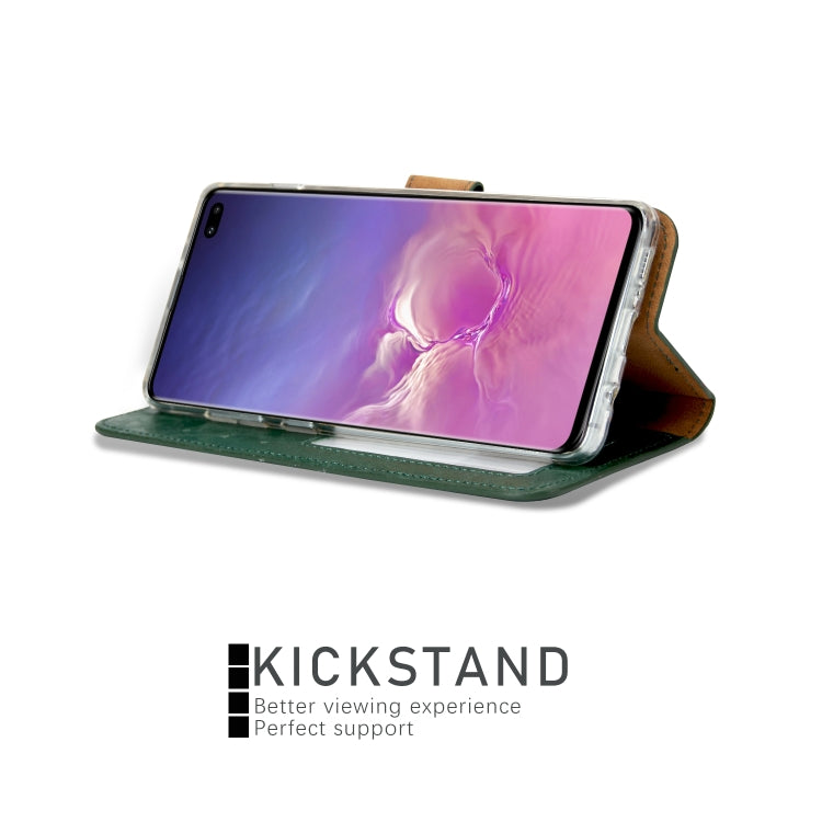 For Samsung Galaxy S10+ Crazy Horse Texture Detachable Magnetic Back Cover Horizontal Flip Leather Case with Holder & Card Slots & Photo Frame & Wallet