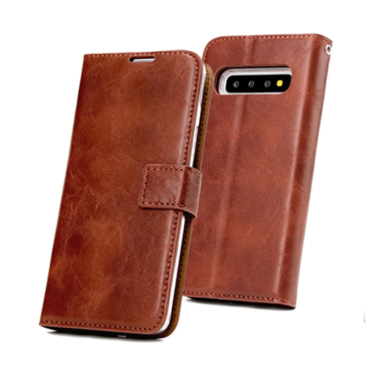 For Samsung Galaxy S10+ Crazy Horse Texture Detachable Magnetic Back Cover Horizontal Flip Leather Case with Holder & Card Slots & Photo Frame & Wallet