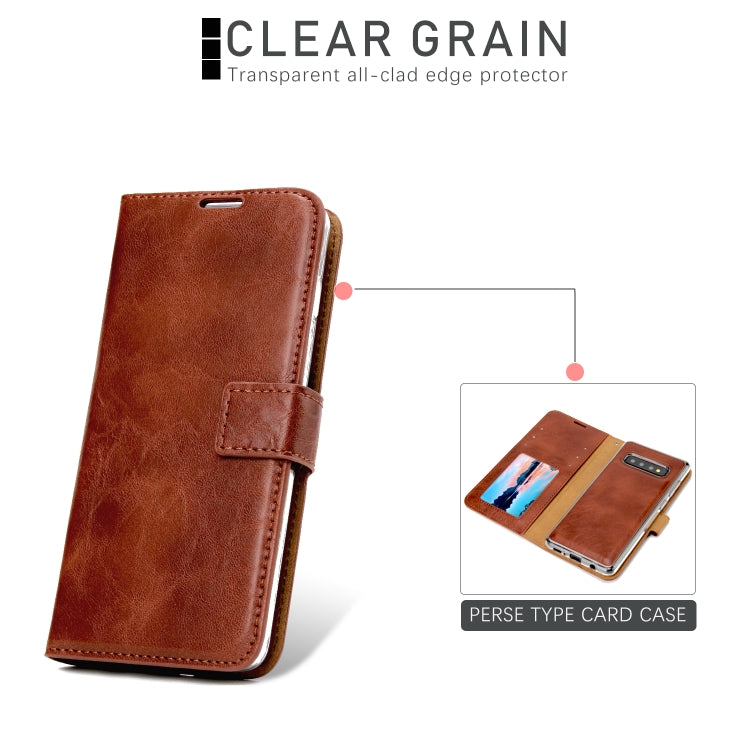 For Samsung Galaxy S10+ Crazy Horse Texture Detachable Magnetic Back Cover Horizontal Flip Leather Case with Holder & Card Slots & Photo Frame & Wallet