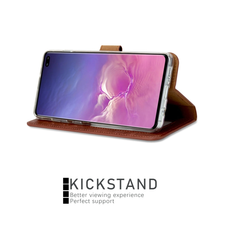 For Samsung Galaxy S10+ Crazy Horse Texture Detachable Magnetic Back Cover Horizontal Flip Leather Case with Holder & Card Slots & Photo Frame & Wallet