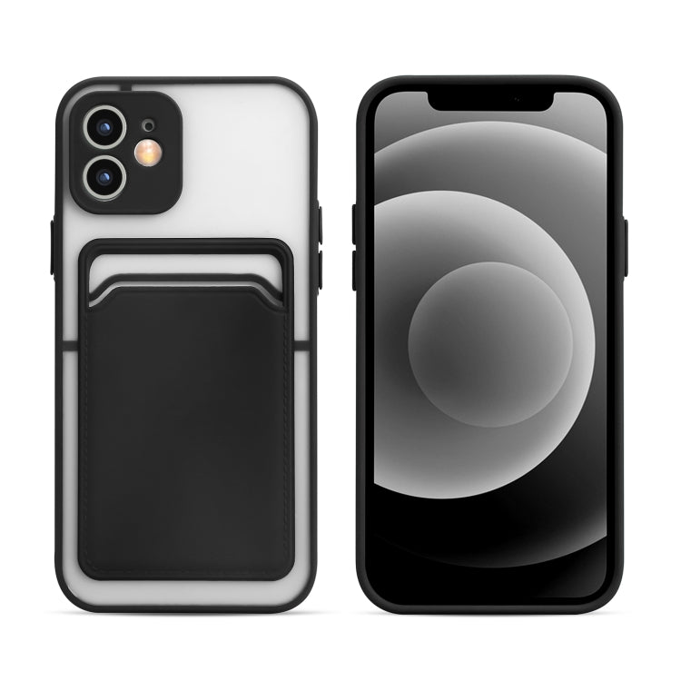 For iPhone 12 mini Skin Feel TPU + Frosted Translucent PC Shockproof Protective Case with Card Slot