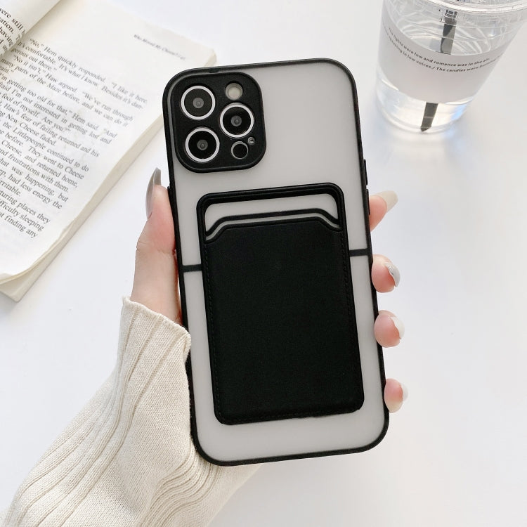 For iPhone 12 mini Skin Feel TPU + Frosted Translucent PC Shockproof Protective Case with Card Slot