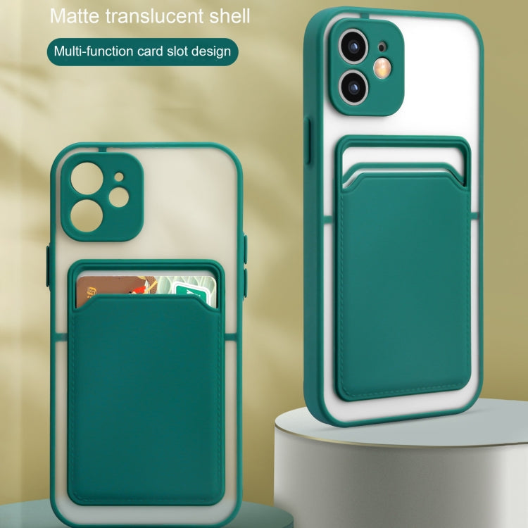 For iPhone 12 mini Skin Feel TPU + Frosted Translucent PC Shockproof Protective Case with Card Slot