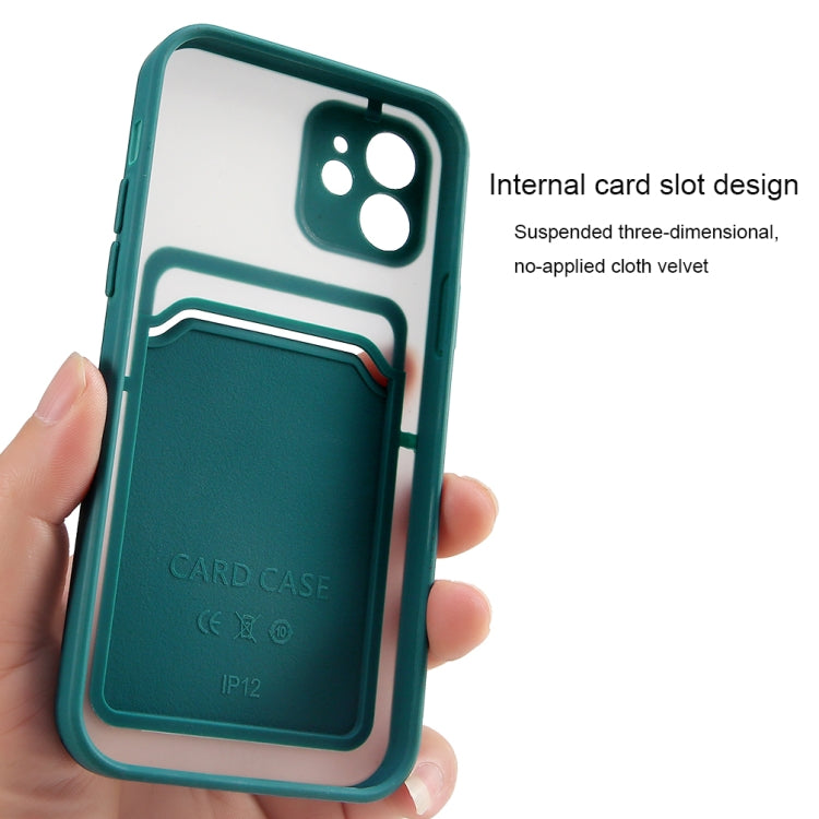 For iPhone 12 mini Skin Feel TPU + Frosted Translucent PC Shockproof Protective Case with Card Slot