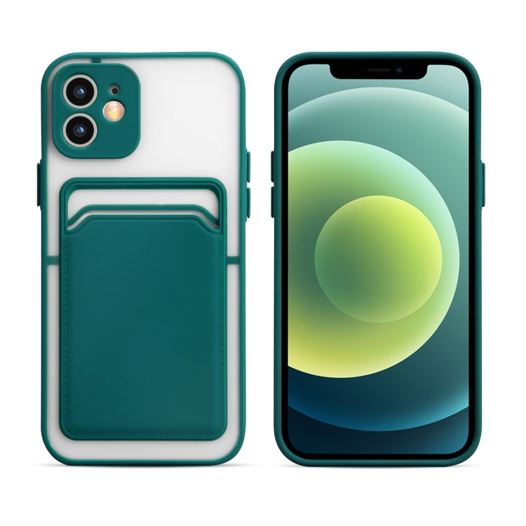 For iPhone 12 Pro Max Skin Feel TPU + Frosted Translucent PC Shockproof Protective Case with Card Slot