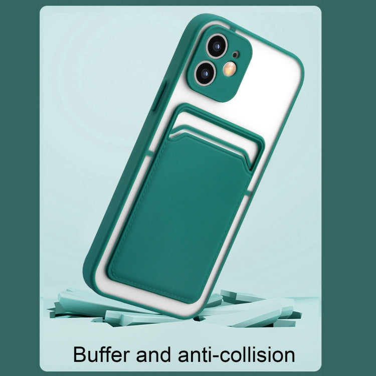 For iPhone 12 Pro Max Skin Feel TPU + Frosted Translucent PC Shockproof Protective Case with Card Slot