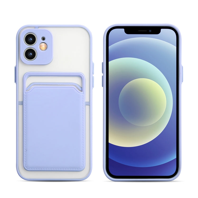 For iPhone 11 Skin Feel TPU + Frosted Translucent PC Shockproof Protective Case with Card Slot