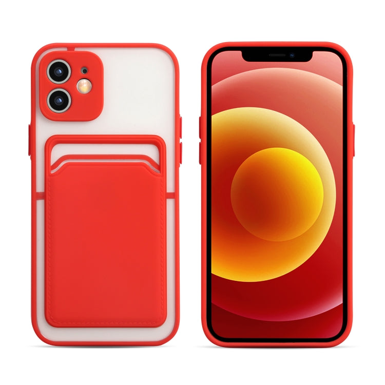 For iPhone 11 Pro Max Skin Feel TPU + Frosted Translucent PC Shockproof Protective Case with Card Slot