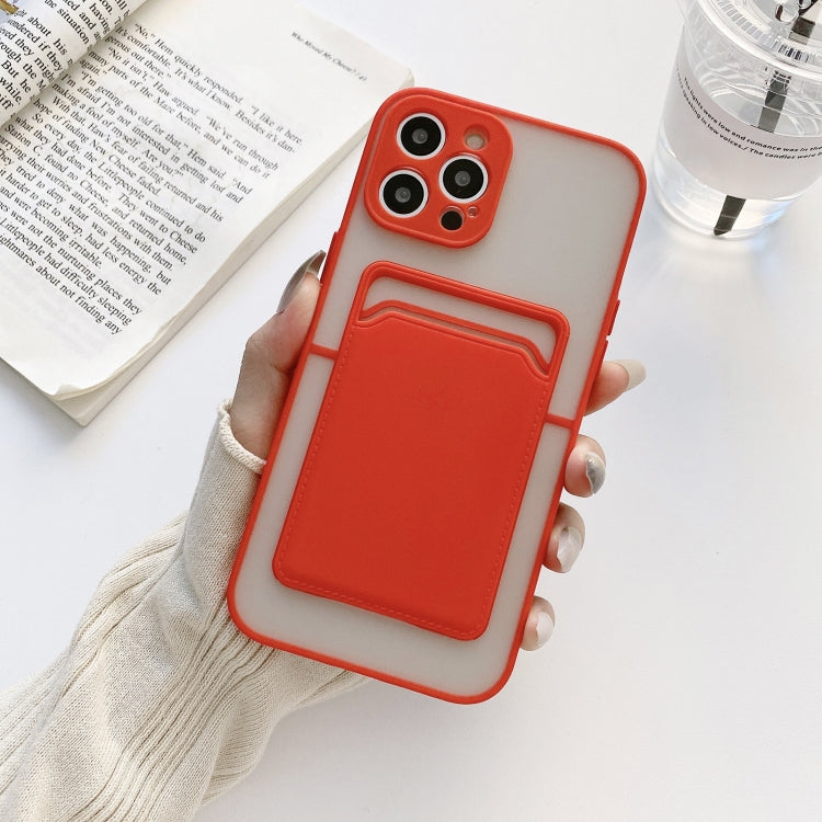 For iPhone 11 Pro Max Skin Feel TPU + Frosted Translucent PC Shockproof Protective Case with Card Slot