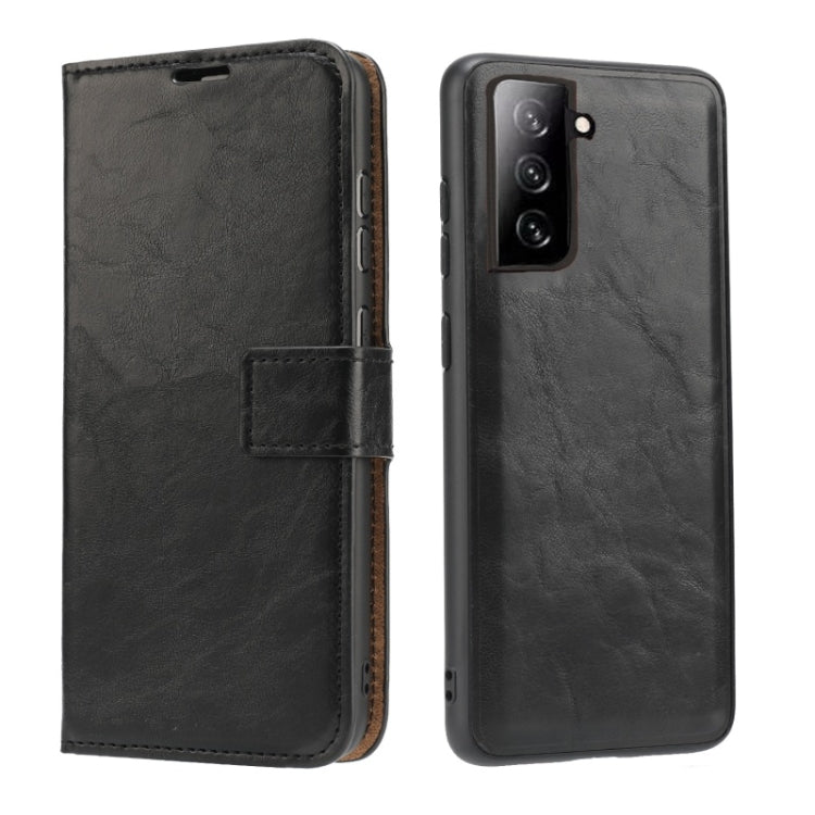 For Samsung Galaxy S21 5G Crazy Horse Texture Detachable Magnetic Back Cover Horizontal Flip Leather Case with Holder & Card Slots & Photo Frame & Wallet